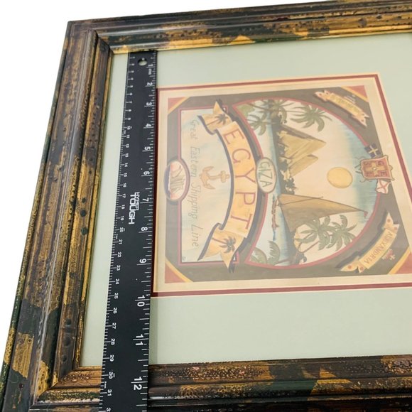 VTG Egypt Art Print By Richard Henson 16"x16" Framed Giza Ship Wall Art - Picture 6 of 9